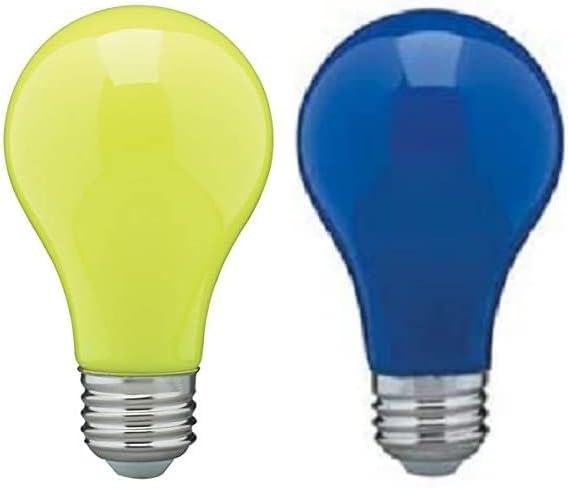 Bulbmaster Támogatja Ukrajna Fény Szett: 1 Kék, 1 Sárga 8 Watt LED Izzó 8A19/KÉK/LED Kerámia Kék 8A19/SÁRGA/LED Kerámia