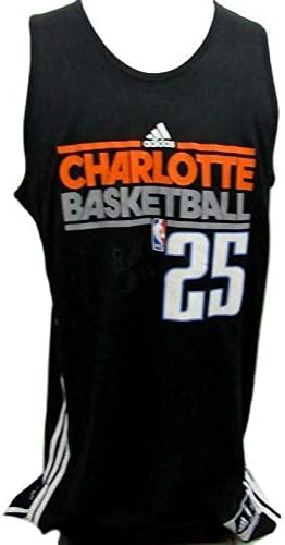 Al Jefferson Dedikált 2013-14 Charlotte Bobcats Alkalmazott Gyakorlat Jersey 129983 - Dedikált NBA Mezek