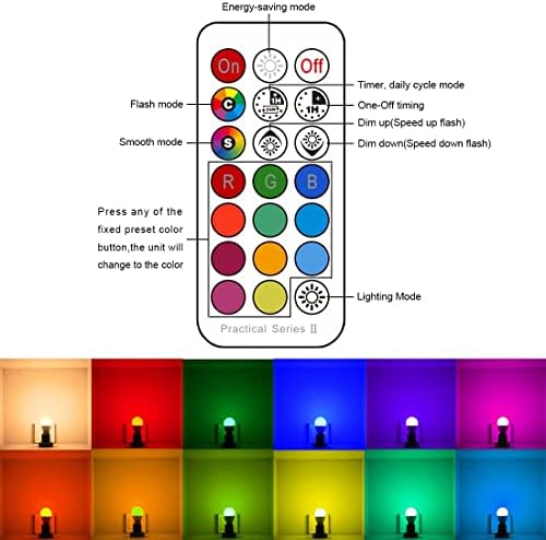 HEKEE E12 B11 LED Gyertya Izzók, színváltó, 40W Izzó Egyenértékű, 450 Lumen, RGB + 2700K Meleg Fehér, 5Watt, 12 Színben,