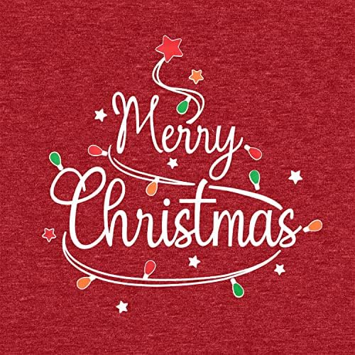 FASHGL Karácsonyi Női Póló Vidám, Fényes Pulóver Karácsonyi Fények Grafikus póló Xmas Hosszú Ujjú Felsők