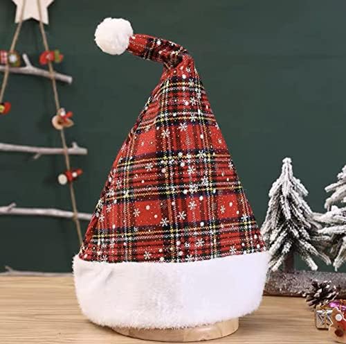 ENMAKI 2-darab Karácsonyi kalap, kockás Karácsonyi kalap, Karácsonyi party, Karácsonyi kalap, semleges bársony Karácsonyi