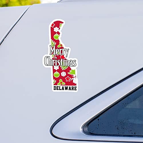 Delaware Haza Állami Karácsonyi Matricák Merrry Karácsonyi Delaware Térkép Autó Matrica Karácsonyi Dekoráció Ablak Matrica