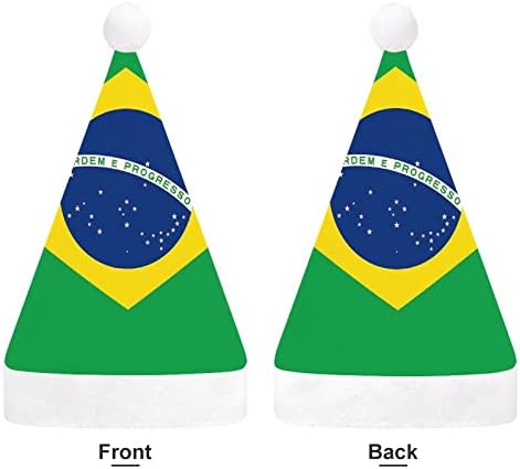 Brazil Zászló Karácsonyi Kalap Puha Plüss Mikulás Sapka Vicces Beanie a Karácsony, Új Év, Ünnepi Party