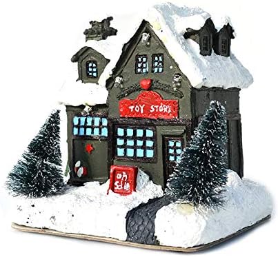 ZJDU Világít a Hó, a Ház a Karácsonyi Dekoráció LED - es Világító Karácsonyi Gyűjthető Épületek, Dísztárgyakat, Miniatűr
