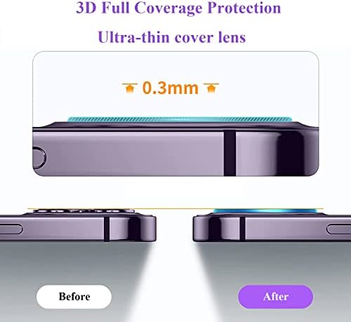 ZXZone [4 Csomag] Kamera Lencséjét Védő Tervezett iPhone 14 6.1 ＆ iPhone 14 Plusz 6.7 Tartozékok Kamera Fedél 9H Keménység,